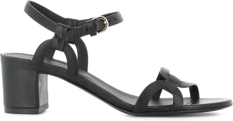 Del Carlo Leren sandalen met gespbandje Zwart
