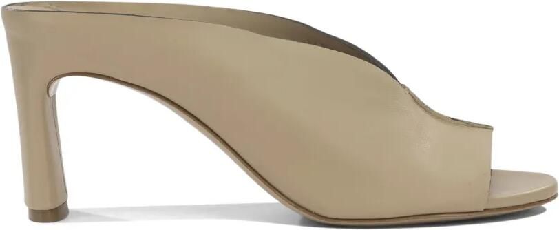 Del Carlo Leren sandalen met open neus Beige