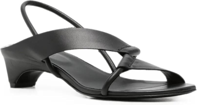 Del Carlo Leren slingback sandalen Zwart - Foto 2