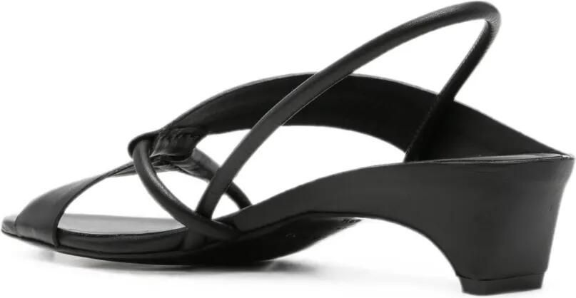 Del Carlo Leren slingback sandalen Zwart - Foto 3