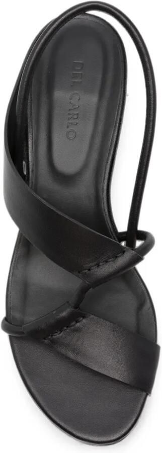 Del Carlo Leren slingback sandalen Zwart - Foto 4
