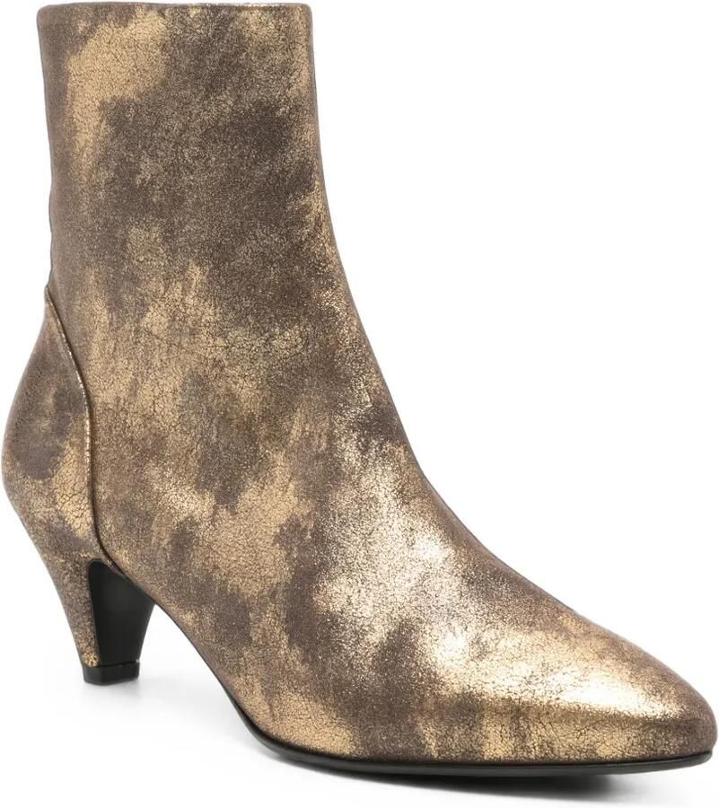 Del Carlo Metallic leren enkellaarzen Goud - Foto 2