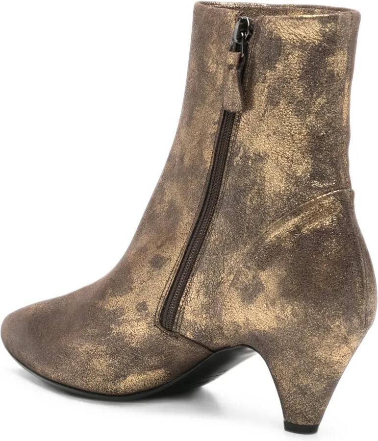 Del Carlo Metallic leren enkellaarzen Goud - Foto 3