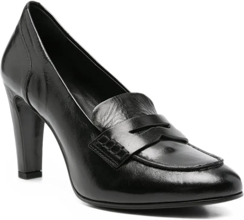 Del Carlo Piper penny-slot leather pumps Zwart - Foto 2