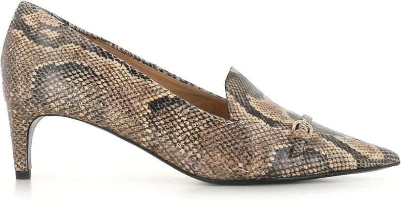 Del Carlo Pumps met puntige neus en reptieleffect Beige