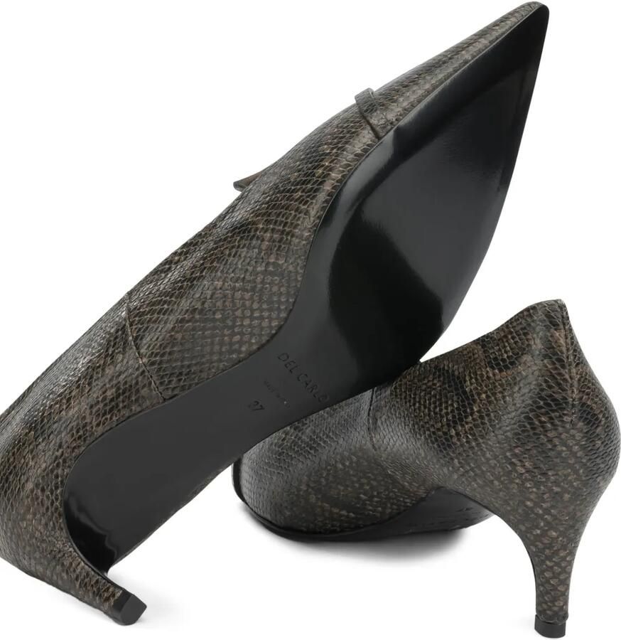 Del Carlo Pumps met reptielen-effect en gespdetail Zwart