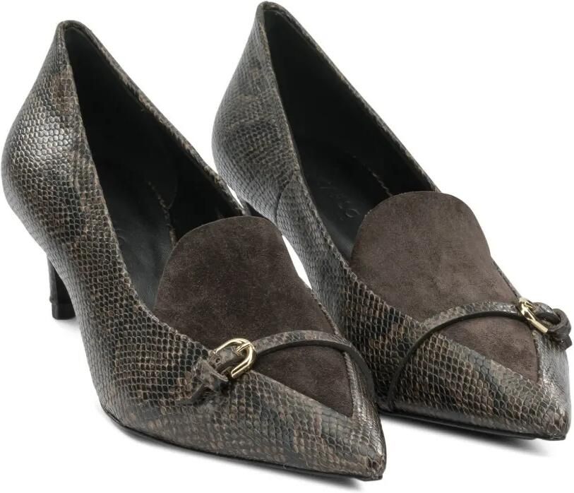 Del Carlo Pumps met reptielen-effect en gespdetail Zwart - Foto 2