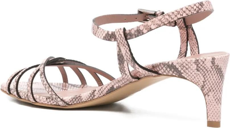 Del Carlo Sandalen met slangen-effect Roze - Foto 3