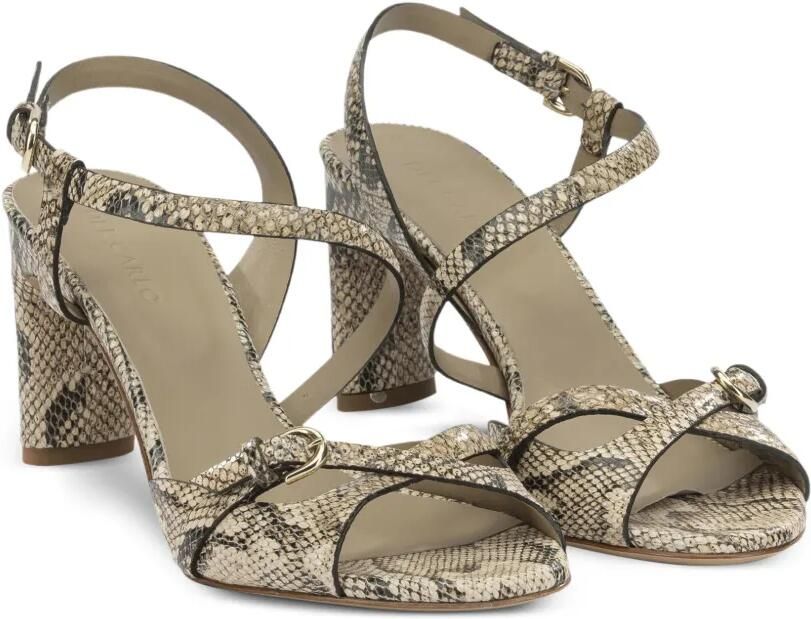 Del Carlo Sandalen met slangenleer-effect en gespdetail Beige - Foto 3