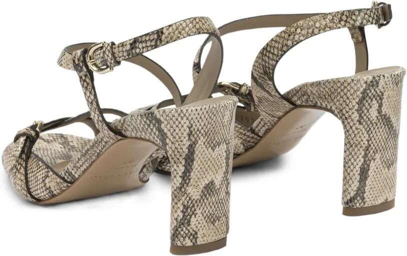 Del Carlo Sandalen met slangenleer-effect en gespdetail Beige - Foto 4