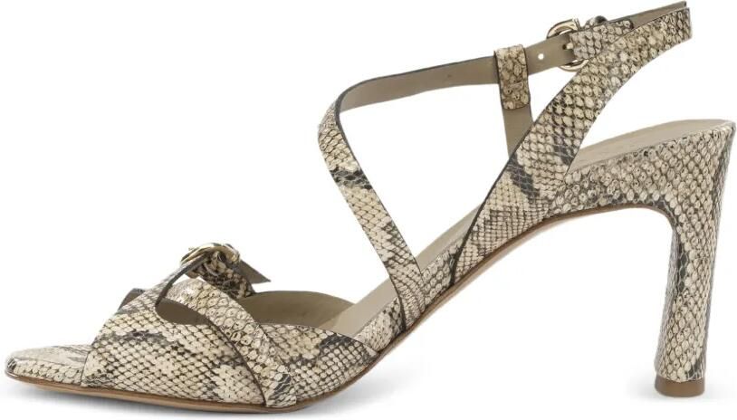 Del Carlo Sandalen met slangenleer-effect en gespdetail Beige - Foto 5