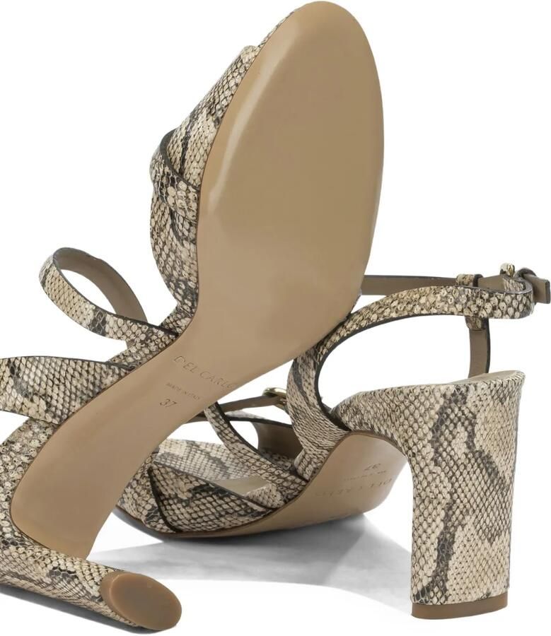 Del Carlo Sandalen met slangenleer-effect en gespdetail Beige - Foto 2