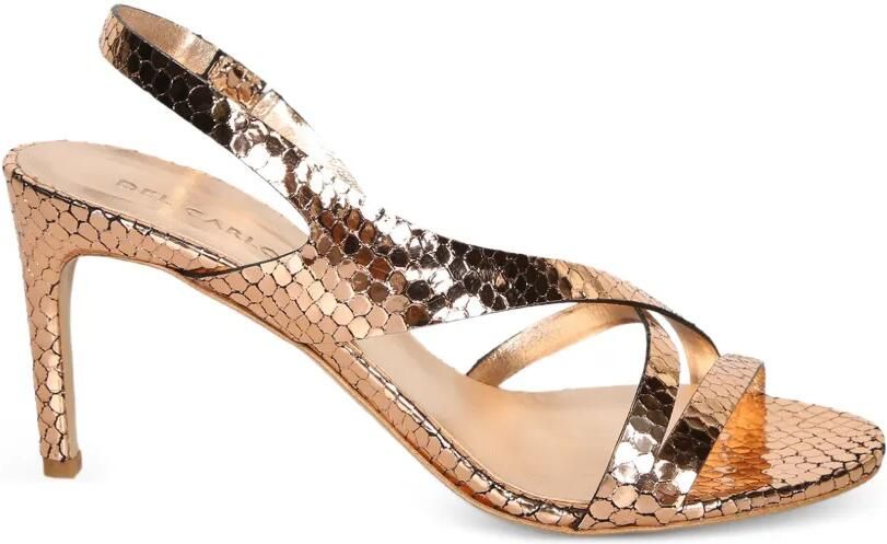 Del Carlo Sandalen met slangenleer-effect Roze