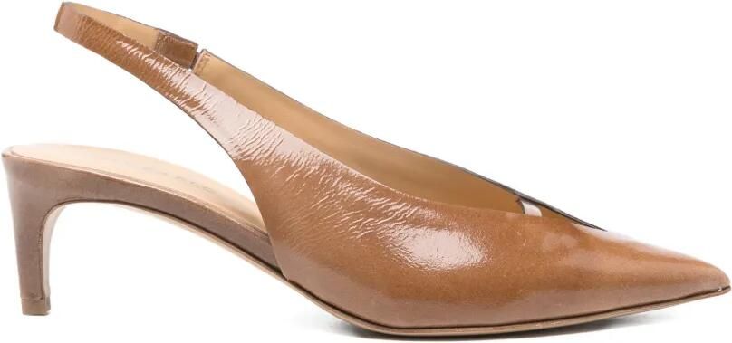 Del Carlo Slingback pumps met puntige neus Bruin