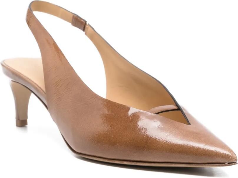 Del Carlo Slingback pumps met puntige neus Bruin - Foto 2