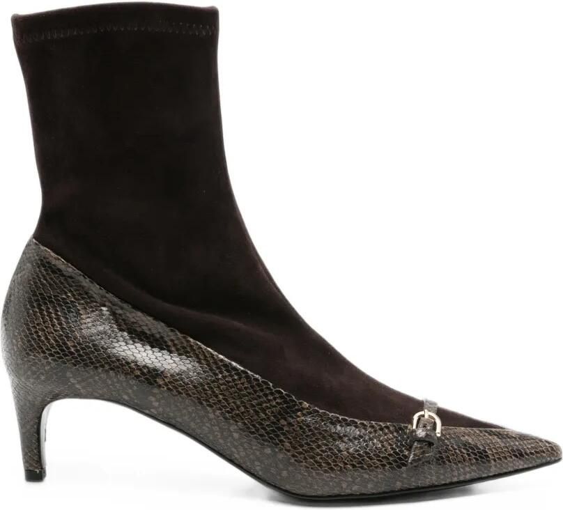 Del Carlo snakeskin-effect buckled ankle boots Bruin