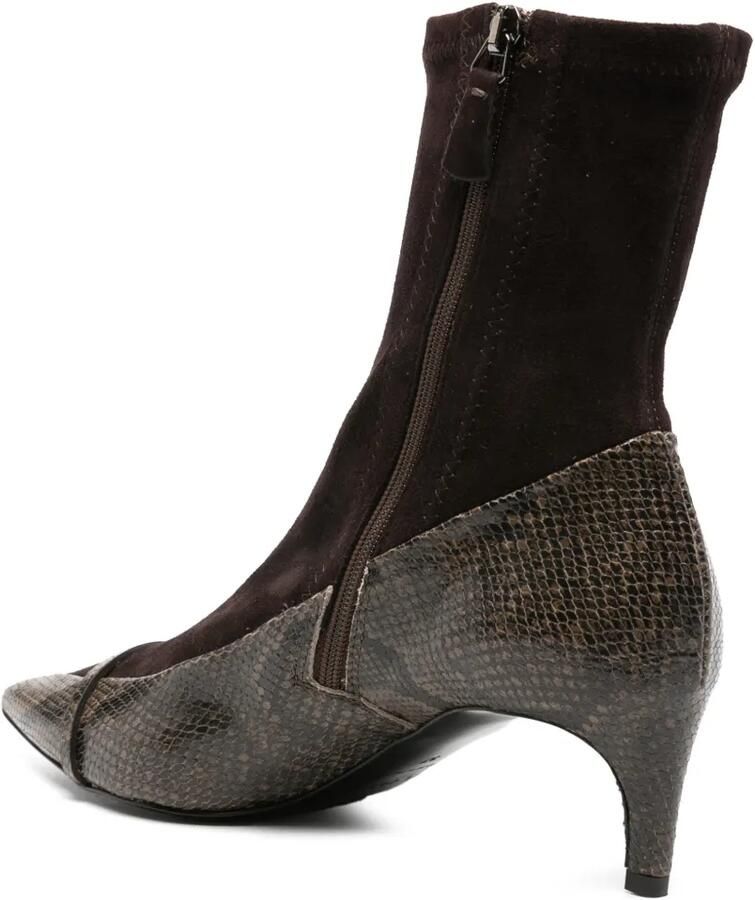 Del Carlo snakeskin-effect buckled ankle boots Bruin - Foto 2