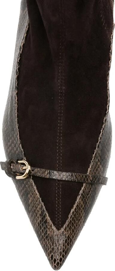 Del Carlo snakeskin-effect buckled ankle boots Bruin - Foto 3