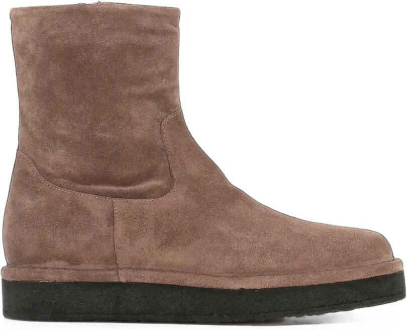 Del Carlo Suède enkellaarzen met plateauzool Beige