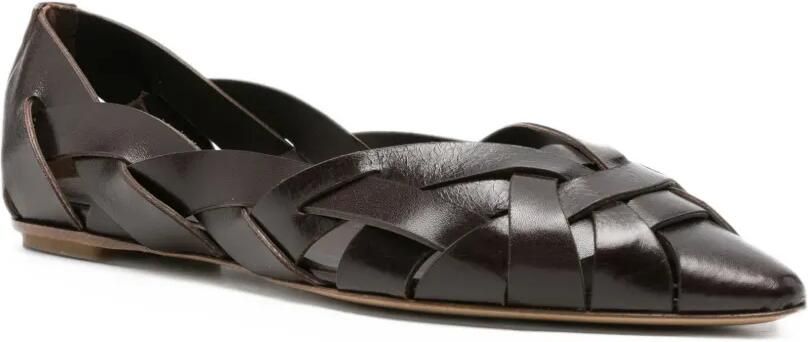 Del Carlo woven leather ballet flats Bruin - Foto 2