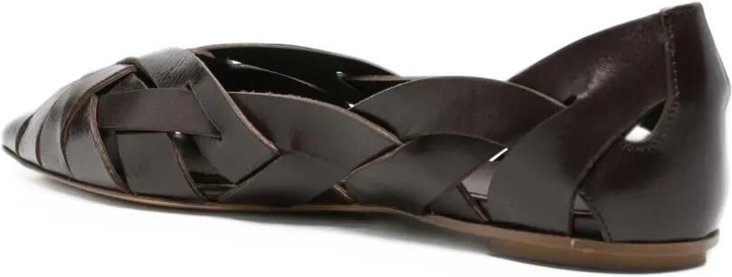 Del Carlo woven leather ballet flats Bruin - Foto 4