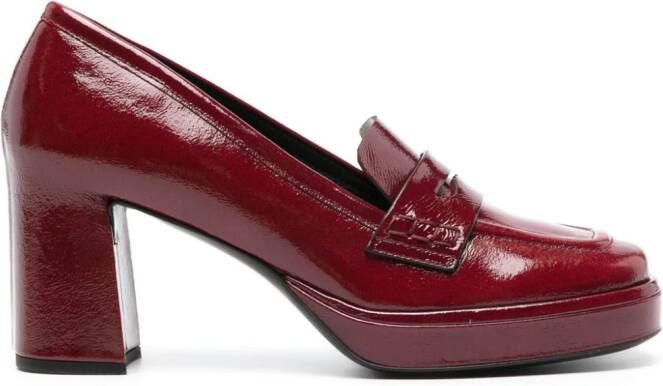 Del Carlo Holly leren pumps Rood