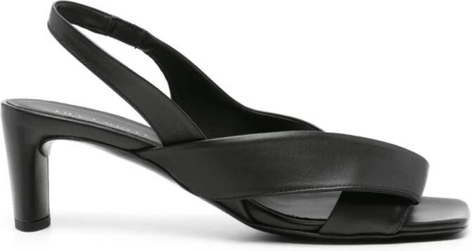 Del Carlo Moor 55mm leather sandals Zwart