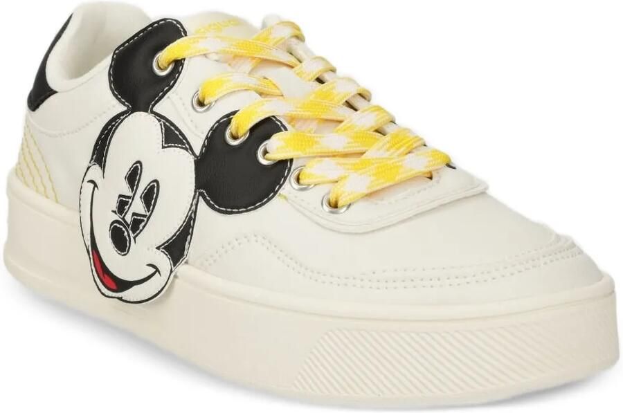Desigual Mickey-Mouse sneakers met borduurwerk Beige