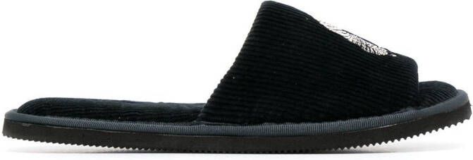 Desmond & Dempsey Sansindo slippers met tijgerprint Zwart