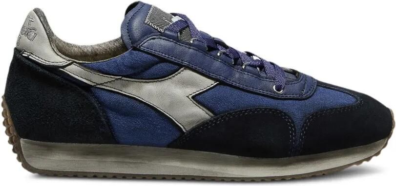 Diadora Equipe Dirty sneakers met geborduurd logo en vlakken Blauw