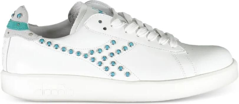 Diadora Geperforeerde sneakers verfraaid met studs Wit