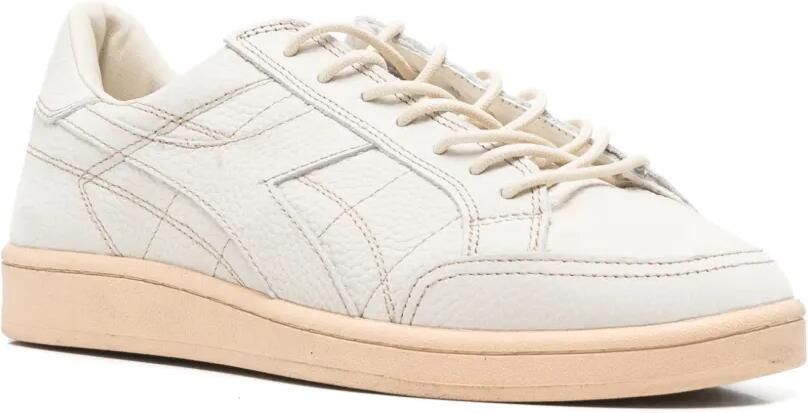 Diadora Leren sneakers met logo-patch en textuur Beige - Foto 2