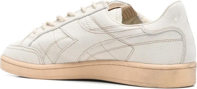 Diadora Leren sneakers met logo-patch en textuur Beige - Foto 3