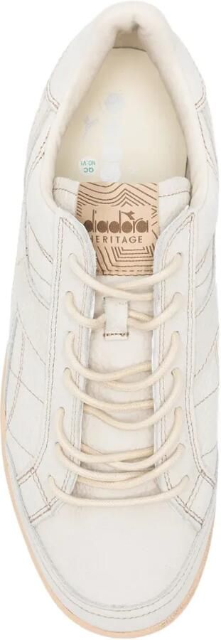 Diadora Leren sneakers met logo-patch en textuur Beige - Foto 4