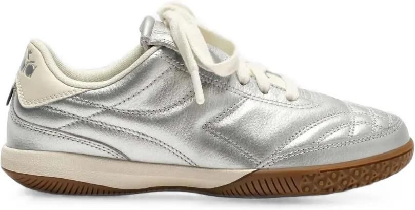 Diadora Leren indoorsneakers met metallic-effect Zilver