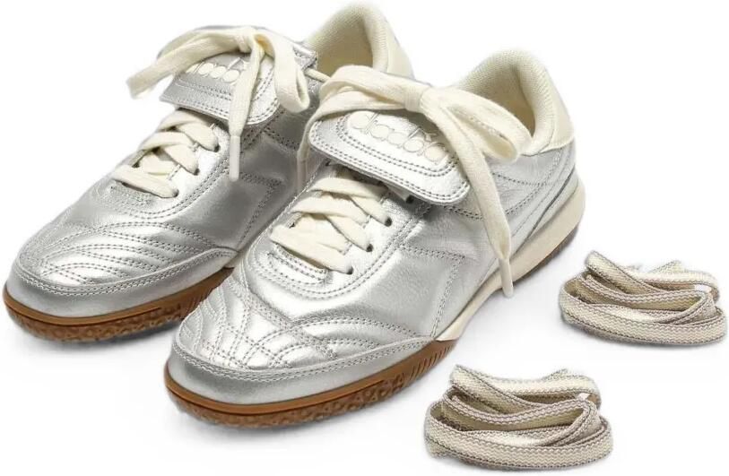 Diadora Leren indoorsneakers met metallic-effect Zilver - Foto 4