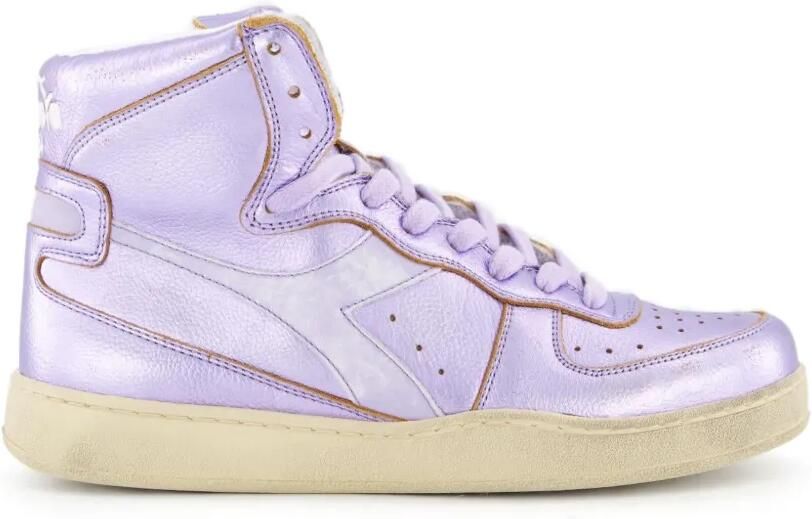 Diadora Mi Basket metallic leren high-top sneakers Paars