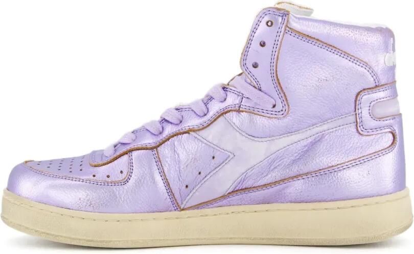 Diadora Mi Basket metallic leren high-top sneakers Paars - Foto 3