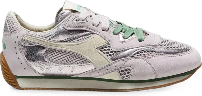 Diadora Sneakers met metallic-effect en mesh vlak Grijs