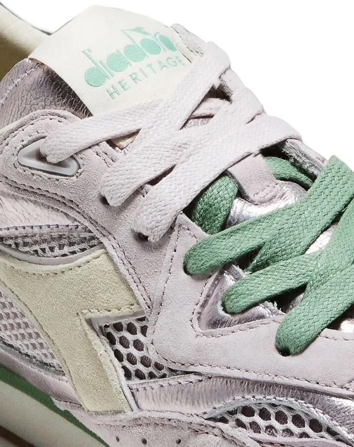 Diadora Sneakers met metallic-effect en mesh vlak Grijs - Foto 2