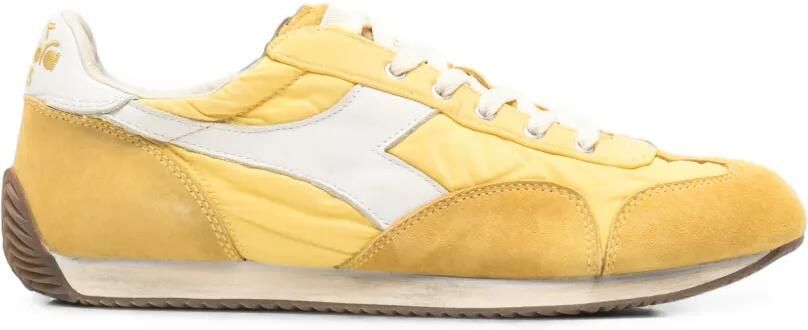 Diadora Sneakers met suède vlakken en stonewashed-effect Geel