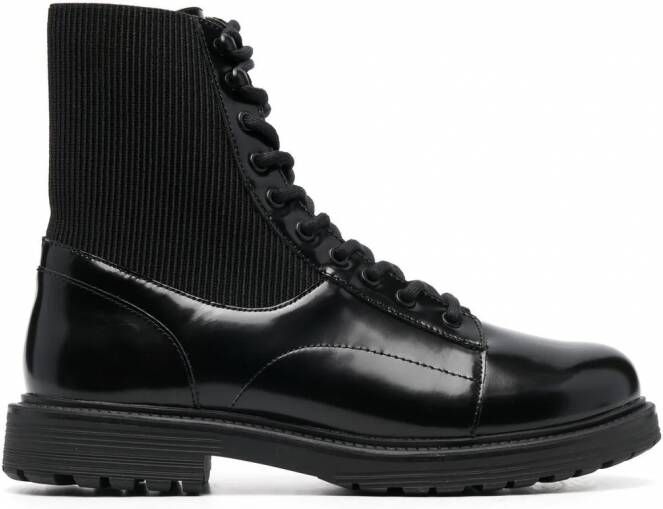 Diesel Alabama combat boots met elastisch vlak Zwart