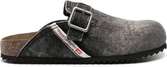 Diesel D-Woodstock X denim slippers Zwart