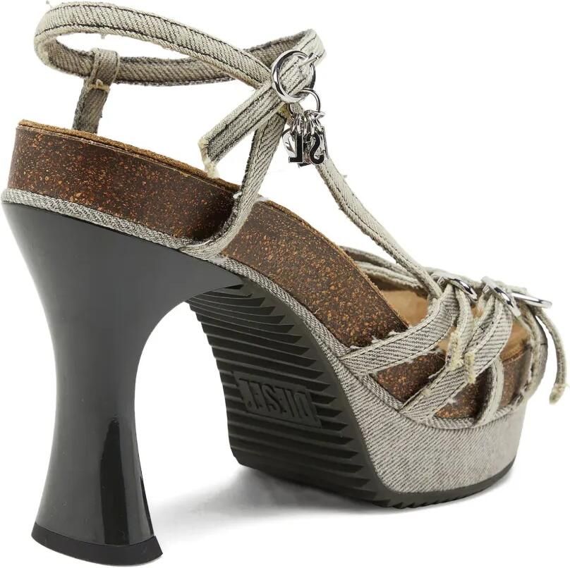 Diesel 105 mm D-Woodstock sandalen met plateauzool Grijs - Foto 2