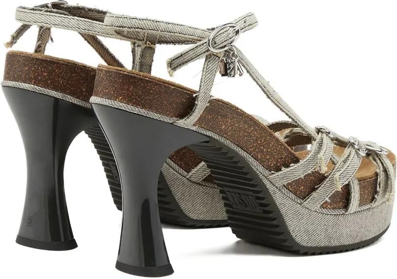 Diesel 105 mm D-Woodstock sandalen met plateauzool Grijs - Foto 5