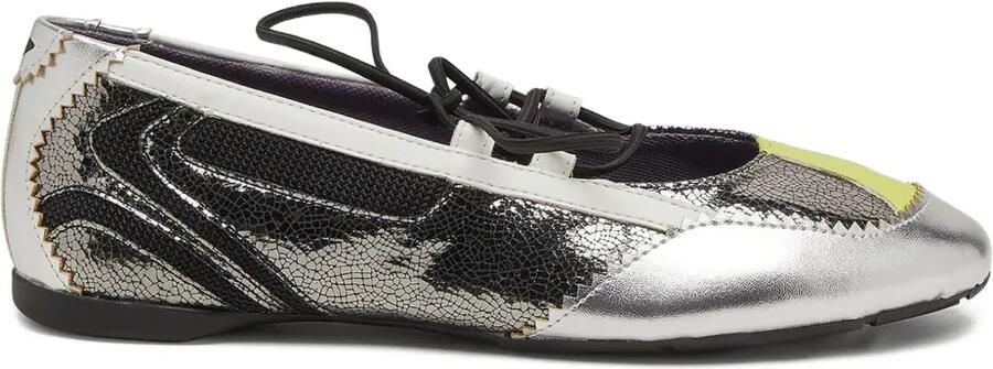 Diesel Ballerina's met veters Zilver