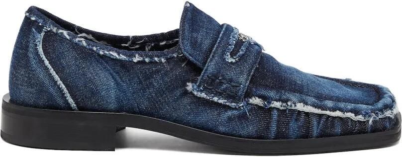 Diesel D-Amber gerafelde denim loafers Blauw