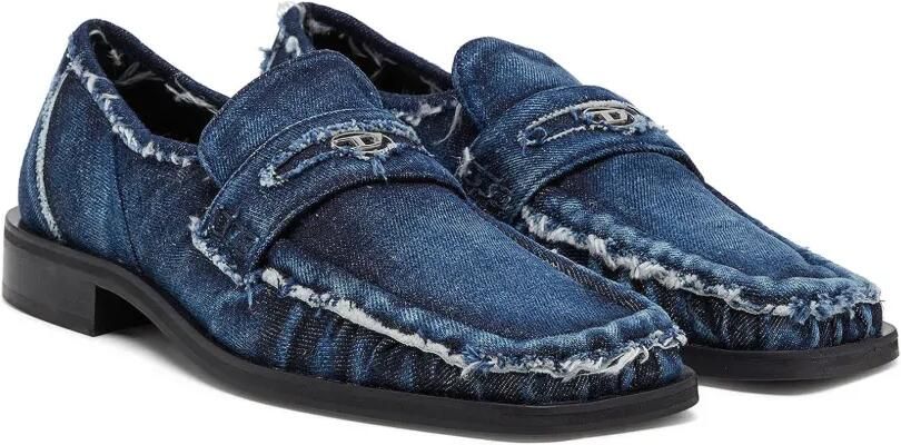 Diesel D-Amber gerafelde denim loafers Blauw - Foto 3