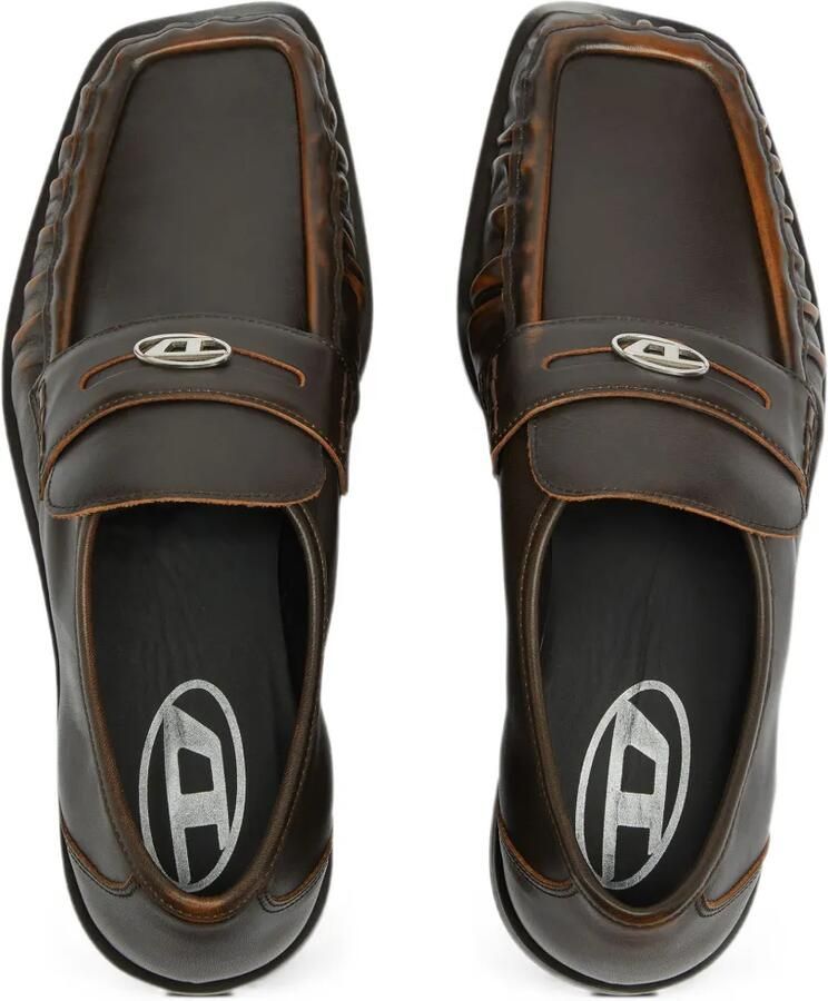 Diesel D-Amber penny loafers van leer Bruin - Foto 2