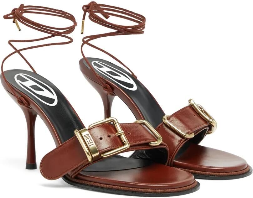 Diesel D-Cocco leren sandalen met enkelbandje Bruin - Foto 4
